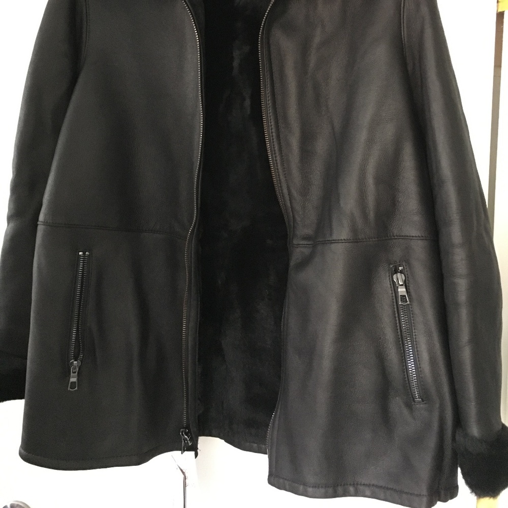 BLUE DUCK Fox Fur-Trim Sheepskin Hooded Jacket - Picture 10 of 15